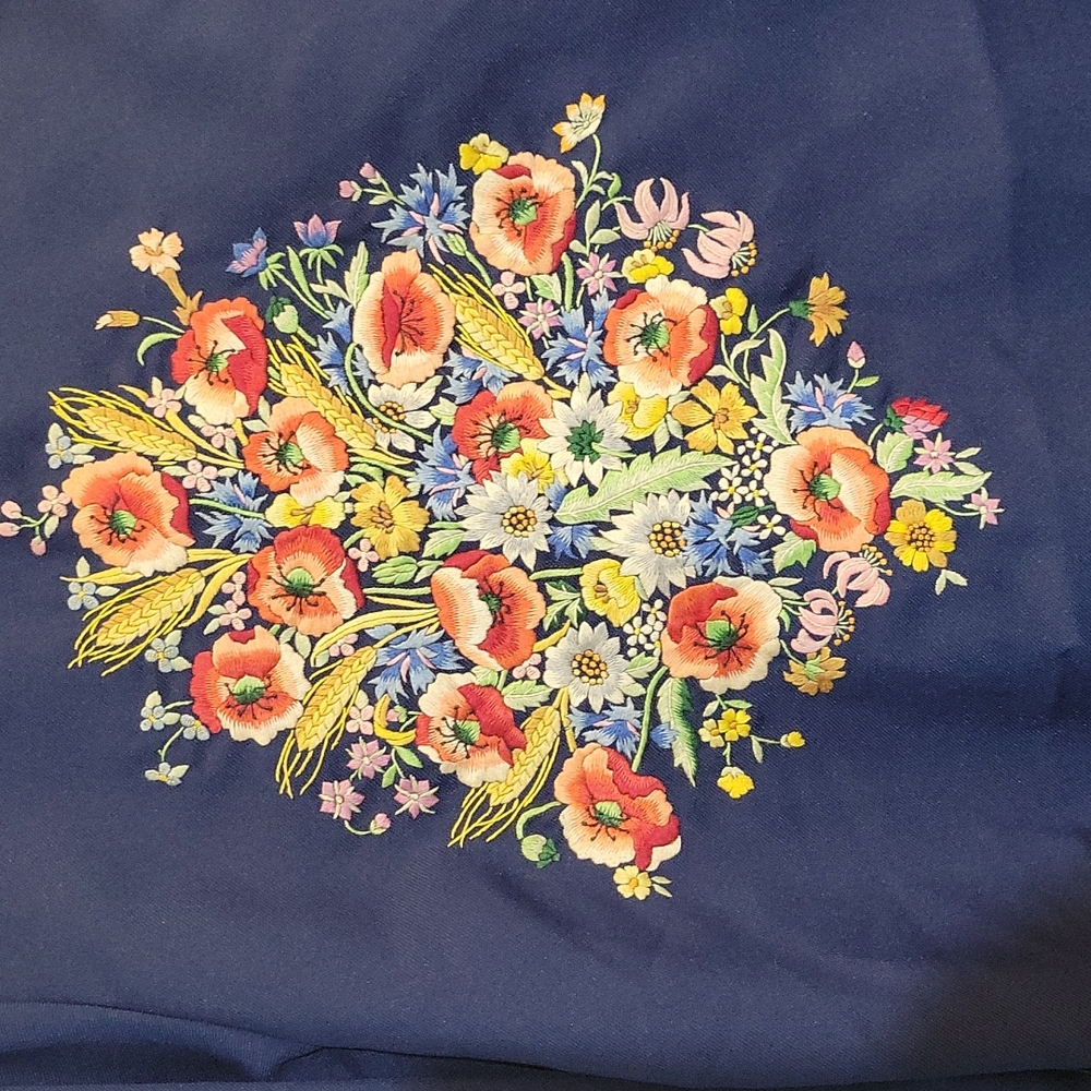 SIR JAMES Vintage Embroidered Floral Button Up 70's M - Picture 5 of 13